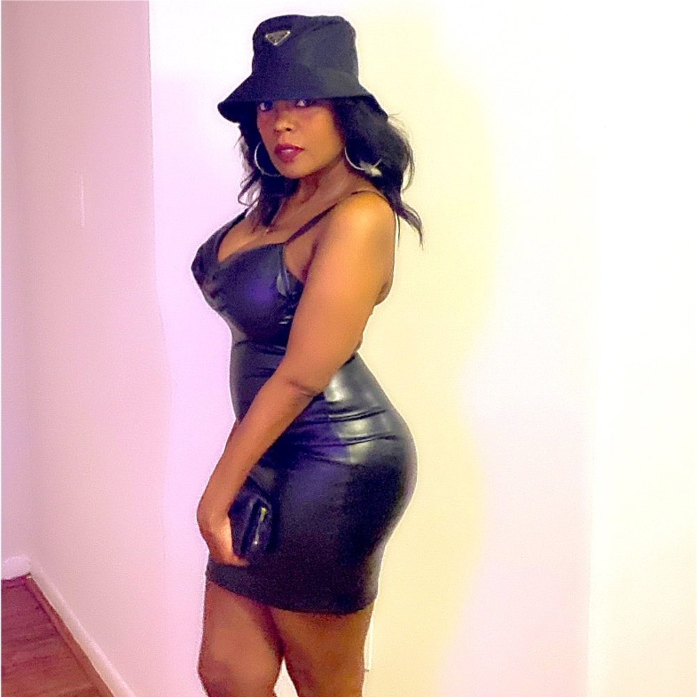 Faux Leather Mini Dress